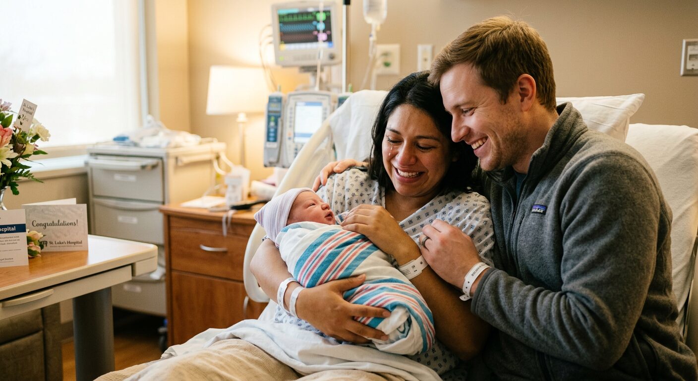 Happy family with newborn baby — Laos Fertility surrogacy success